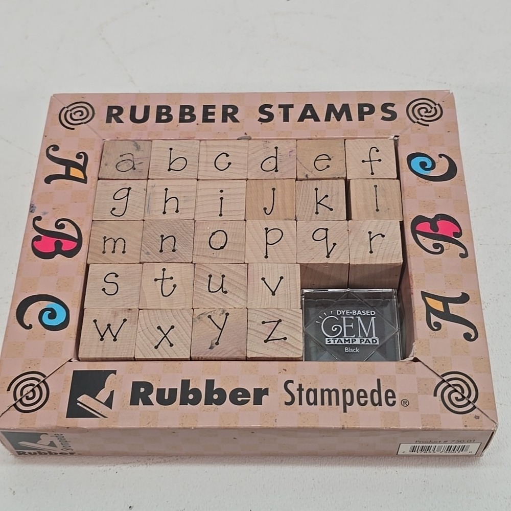 Rubber Stampede Lowercase Alphabet Rubber Stamp Kit - Vintage